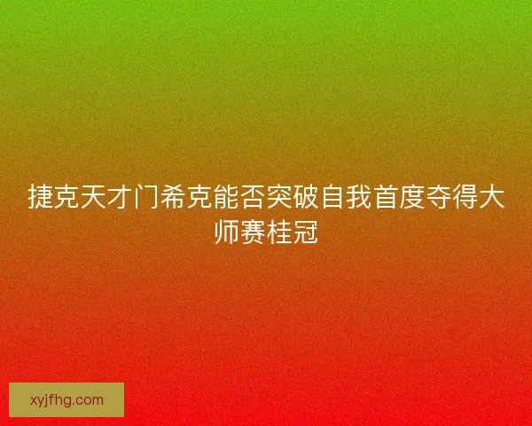 捷克天才门希克能否突破自我首度夺得大师赛桂冠 捷克天才门希克能否突破自我首度夺得大师赛桂冠