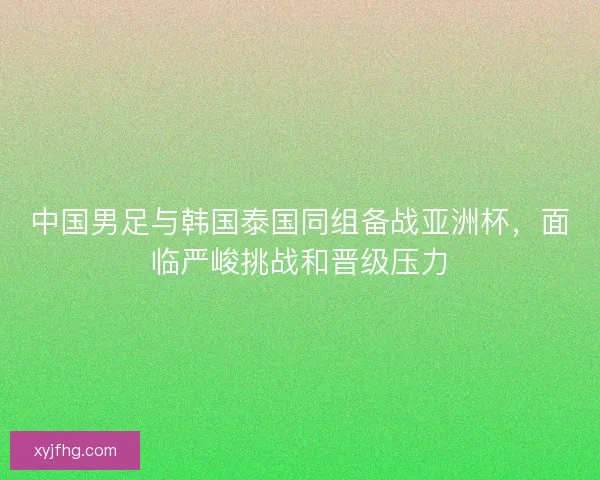 中国男足与韩国泰国同组备战亚洲杯,面临严峻挑战和晋级压力 中国男足与韩国泰国同组备战亚洲杯,面临严峻挑战和晋级压力